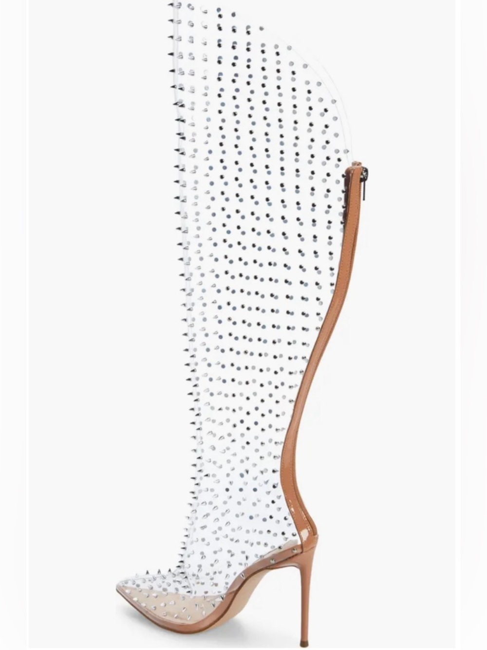 Steve Madden Vava Studded Pointed Toe Clear Boot - Picture 2 of 5